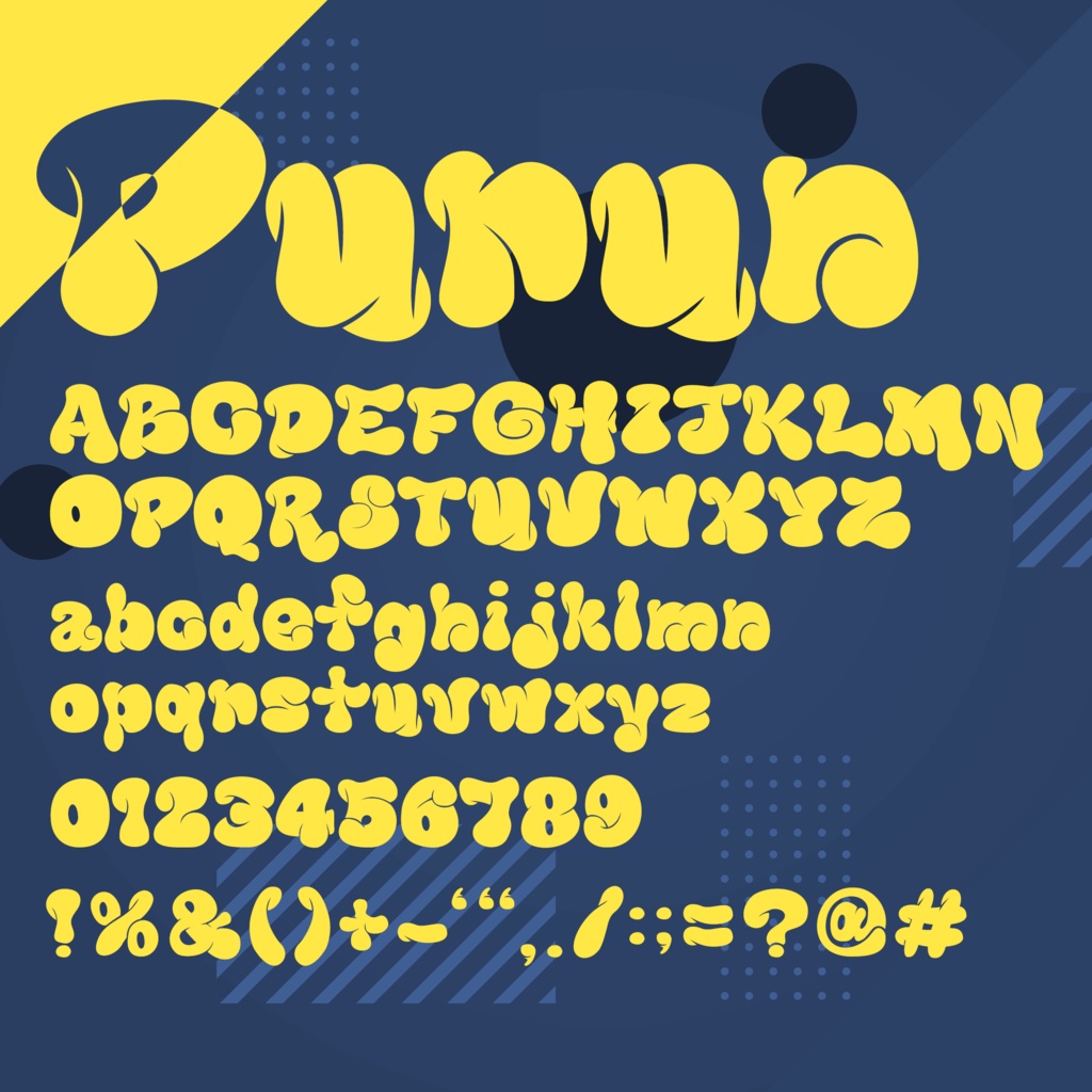 ポップでキュートなグラフィティフォント/Purun