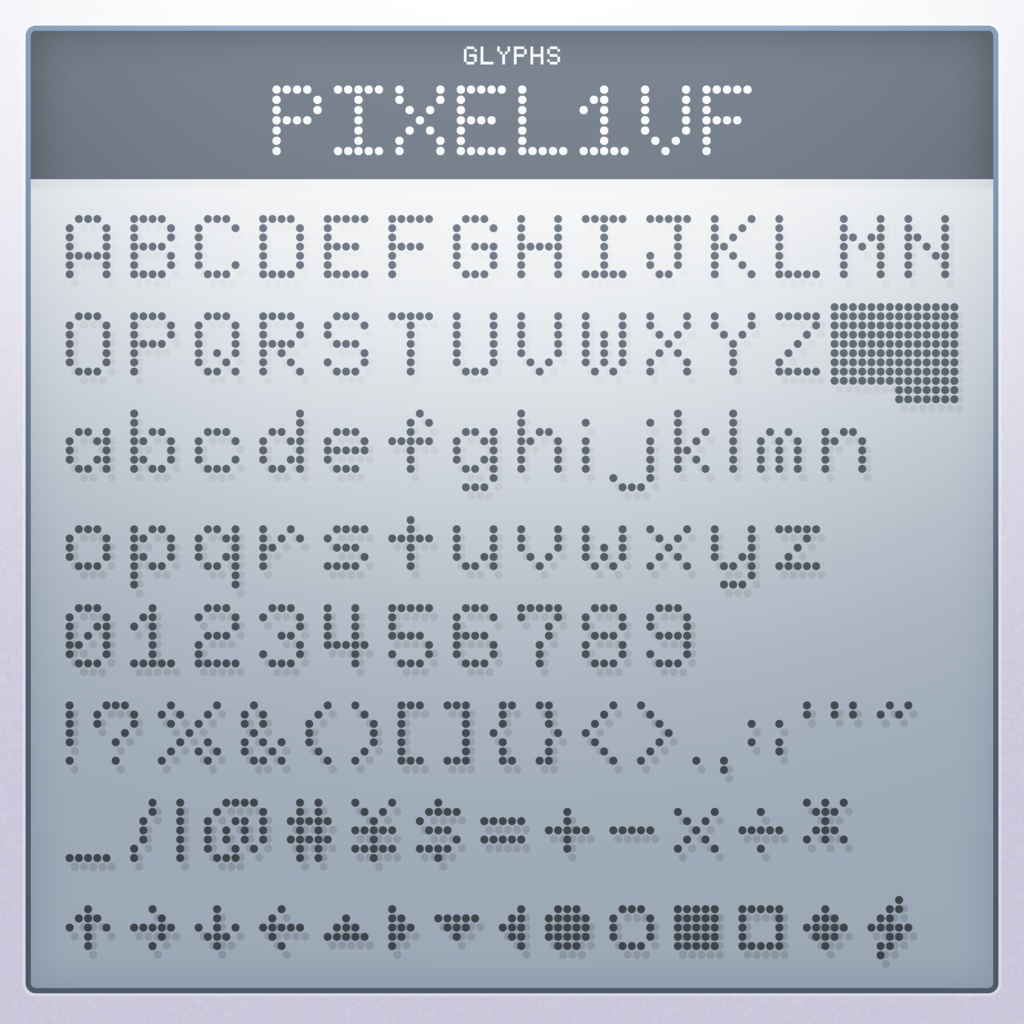 ドット(ピクセル)のバリアブルフォント/PIXELVF