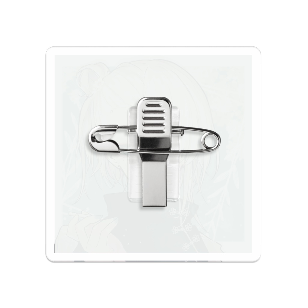 白髪チャイナ(背景付)【アクリルバッジ】