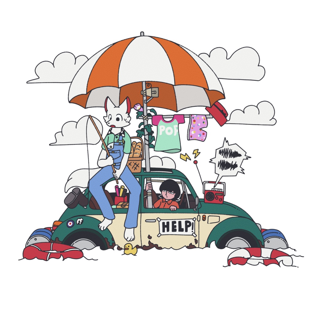 "漂流X日目" Tシャツ