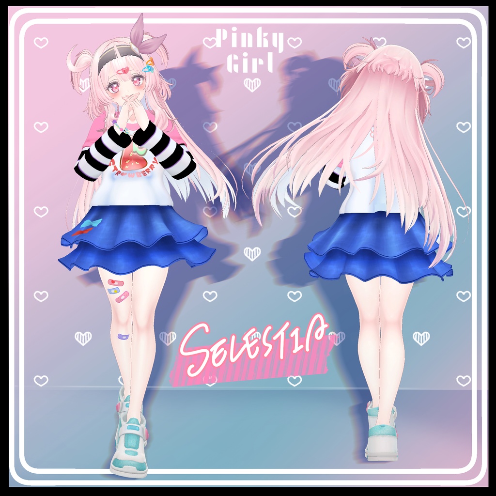【複数アバター対応】Pinky Girl コーデセット #MeltyWear【MA対応】