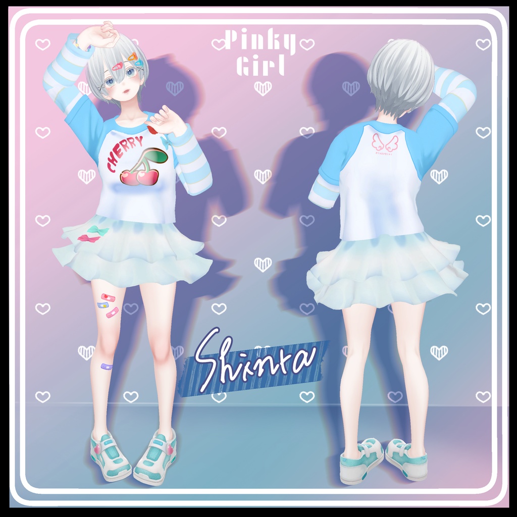 【複数アバター対応】Pinky Girl コーデセット #MeltyWear【MA対応】