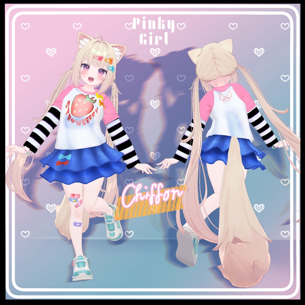 【複数アバター対応】Pinky Girl コーデセット #MeltyWear【MA対応】