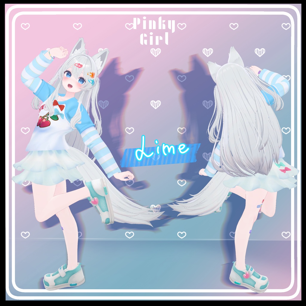 【複数アバター対応】Pinky Girl コーデセット #MeltyWear【MA対応】