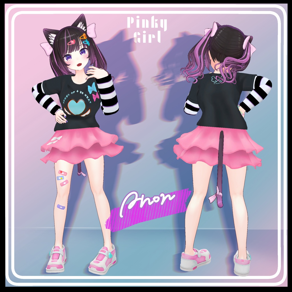 【複数アバター対応】Pinky Girl コーデセット #MeltyWear【MA対応】