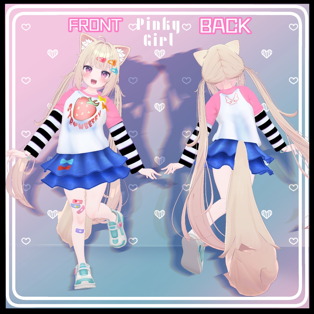 【複数アバター対応】Pinky Girl コーデセット #MeltyWear【MA対応】