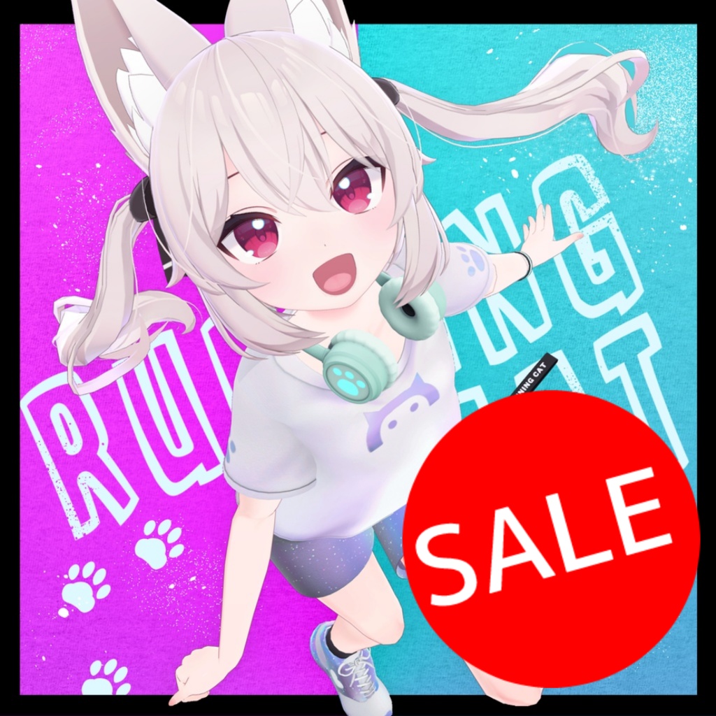 【複数アバター対応】Running Cat スポーツコーデセット #MeltyWear【MA対応】