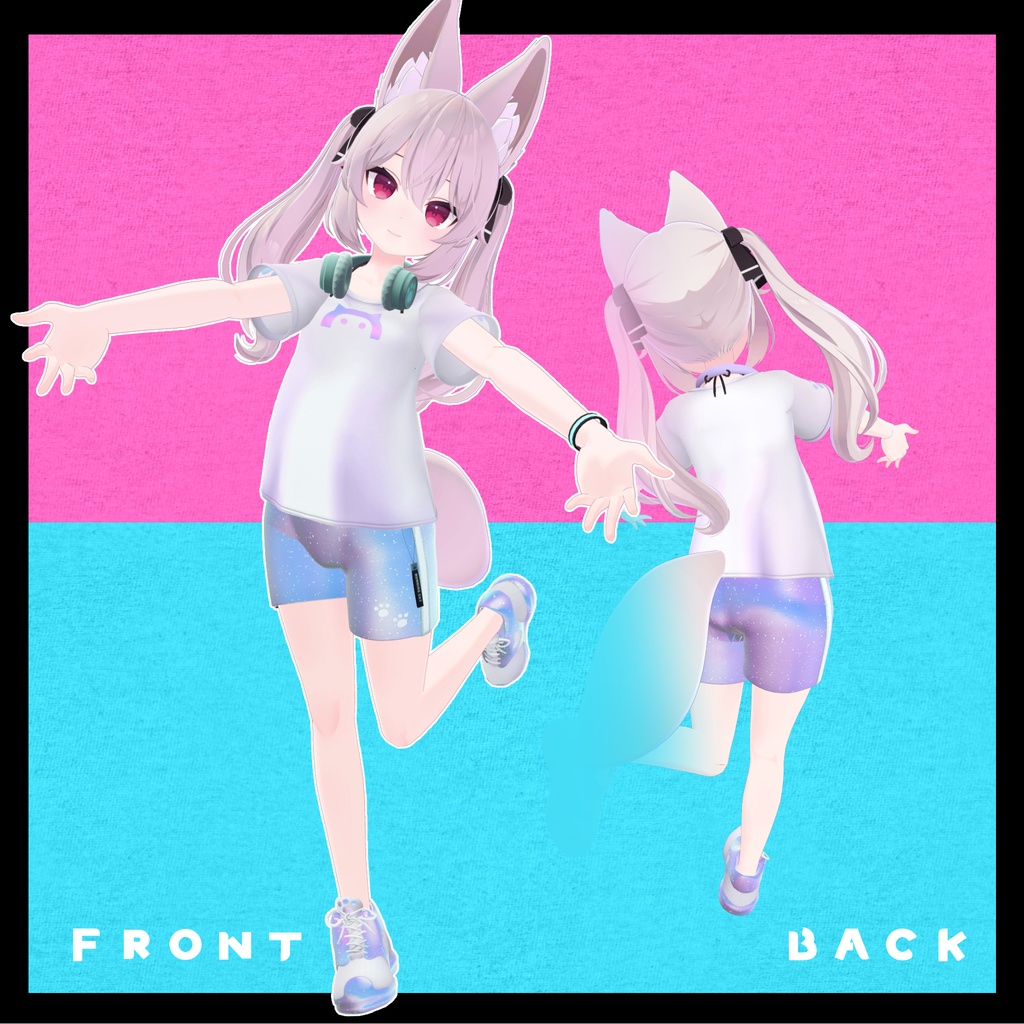 【複数アバター対応】Running Cat スポーツコーデセット #MeltyWear【MA対応】