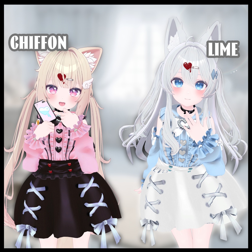 【AFKモーション付】【複数アバター対応】地雷ロリータ コーデセット #MeltyWear【MA対応】