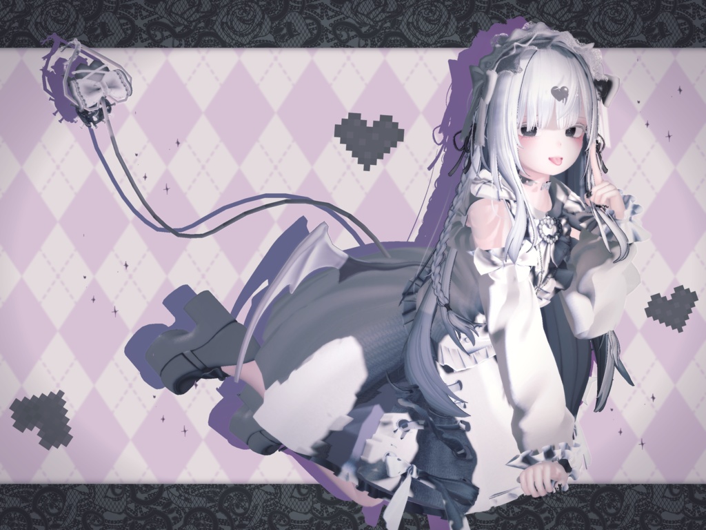 【AFKモーション付】【複数アバター対応】地雷ロリータ コーデセット #MeltyWear【MA対応】