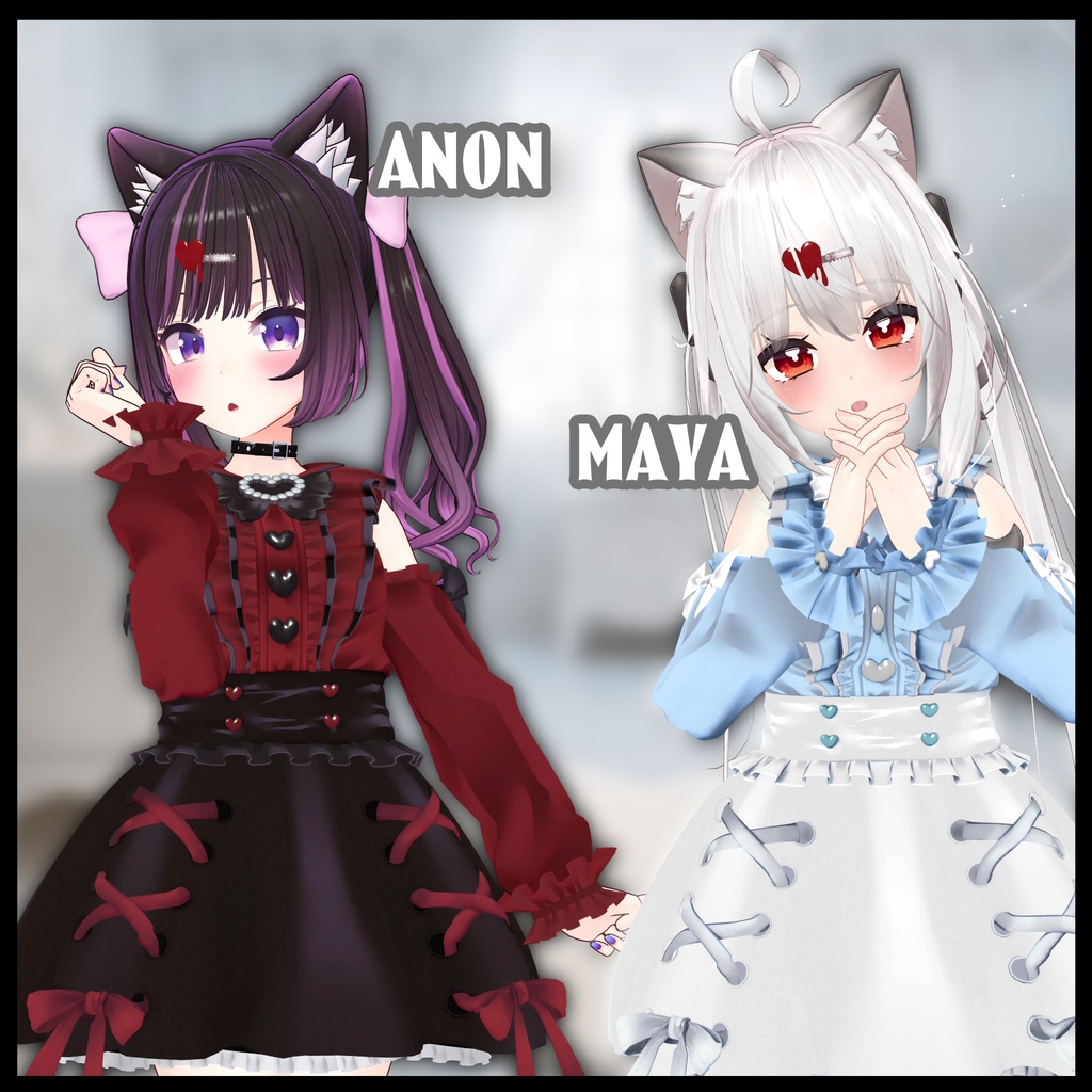 【AFKモーション付】【複数アバター対応】地雷ロリータ コーデセット #MeltyWear【MA対応】