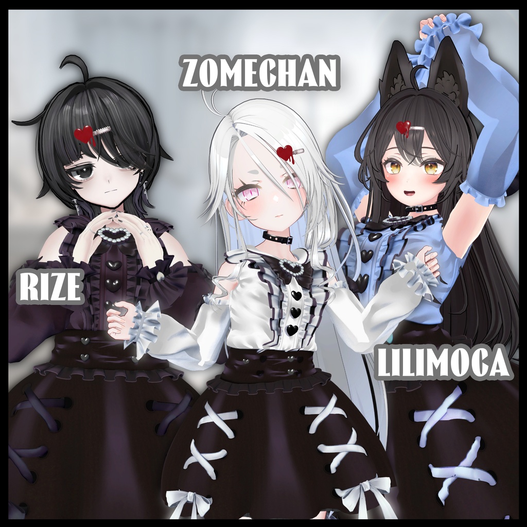 【AFKモーション付】【複数アバター対応】地雷ロリータ コーデセット #MeltyWear【MA対応】