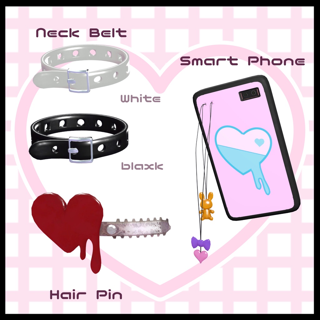 【4点セット】『はーとちぇんそー』 アクセサリーセット #MeltyWear