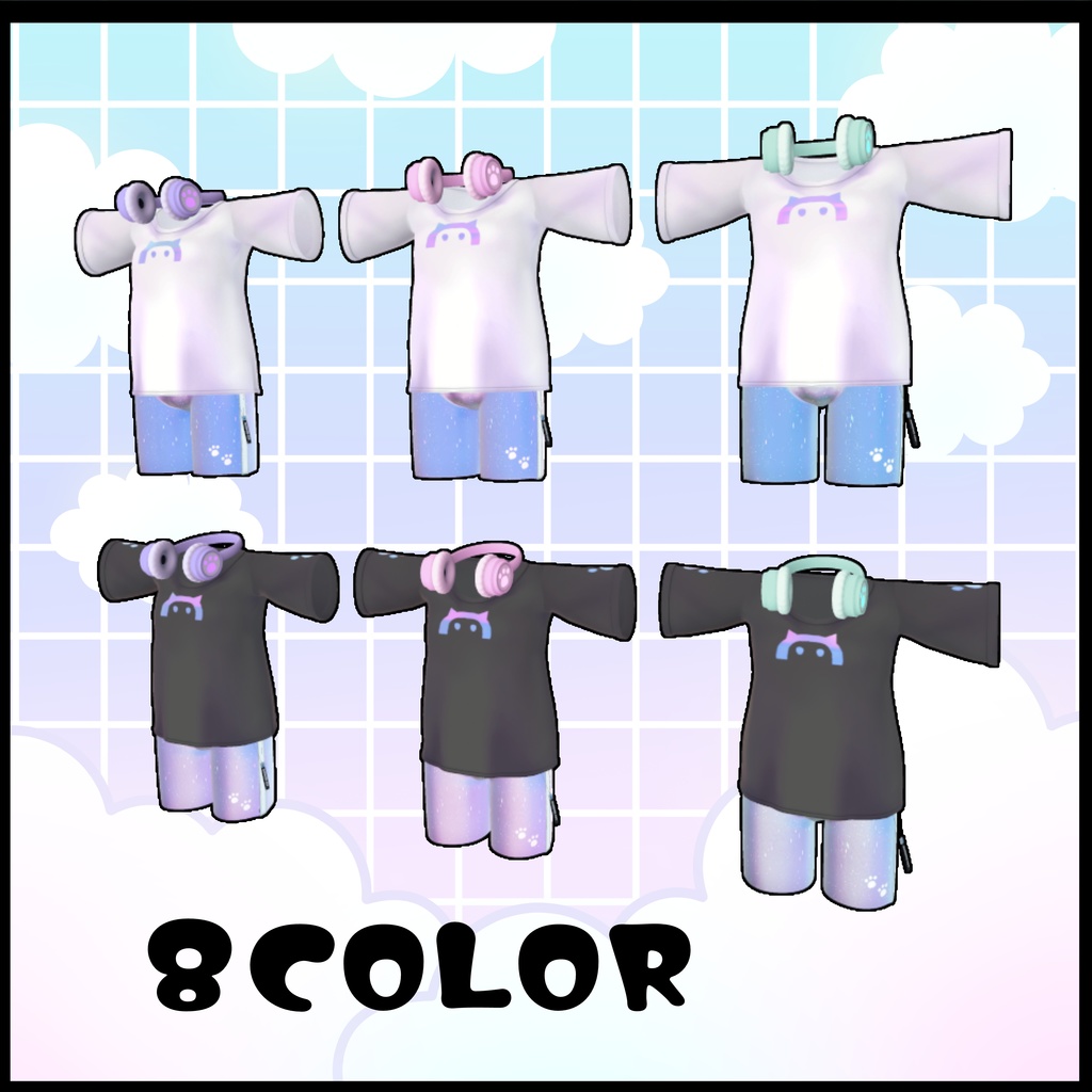 【複数アバター対応】Dancing Cat スポーツコーデセット #MeltyWear【MA対応】