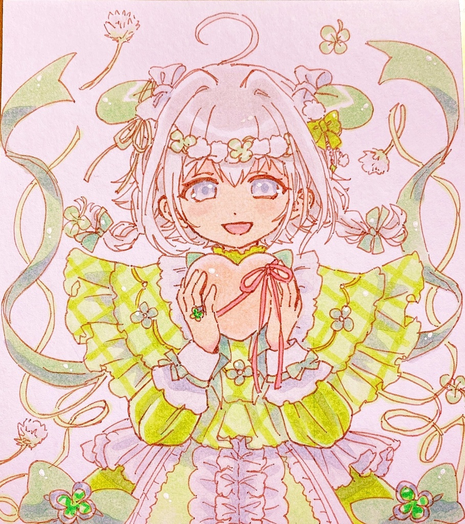 シロツメクサ　アナログ色紙(中)