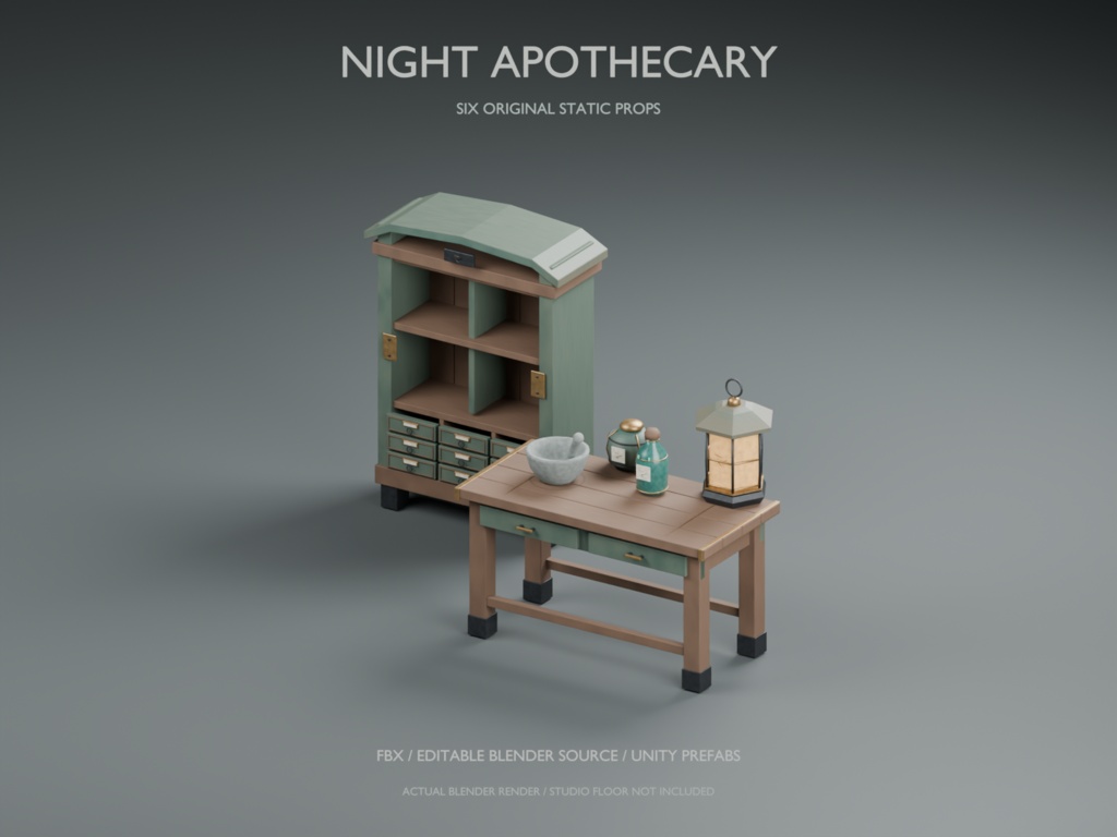 Night Apothecary｜夜の薬房・家具と小物6点