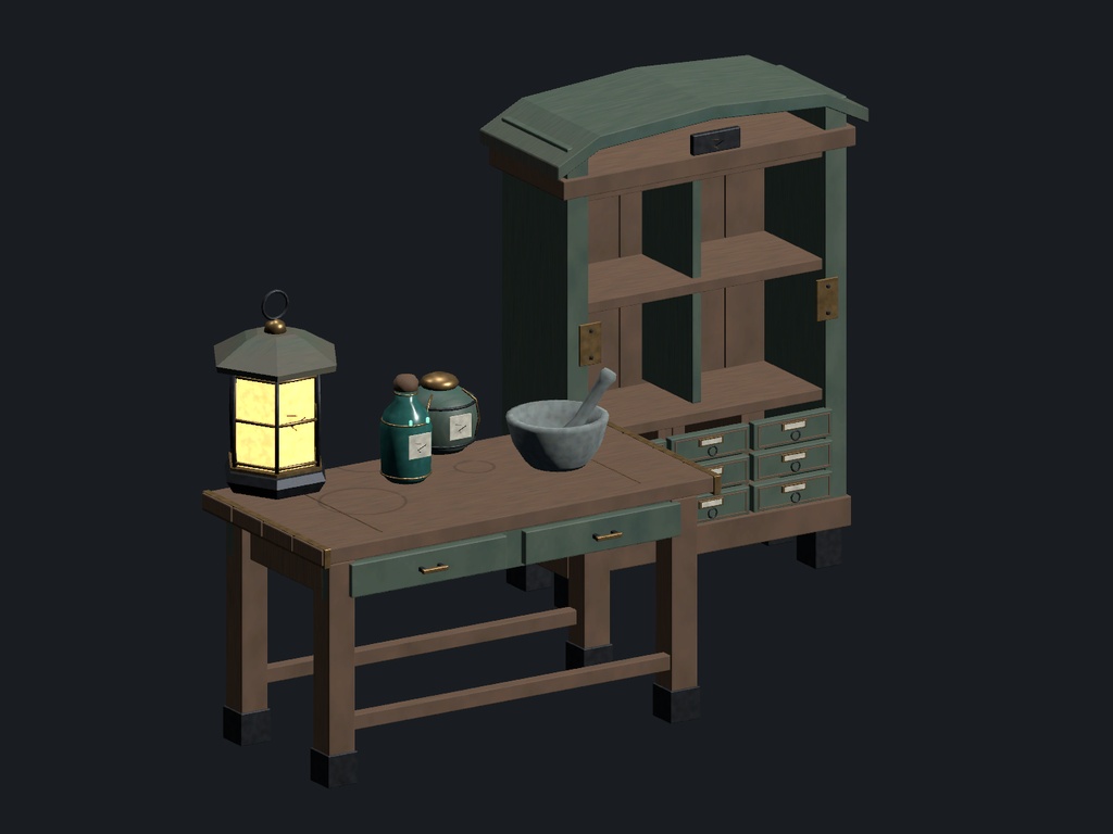 Night Apothecary|夜の薬房・家具と小物6点