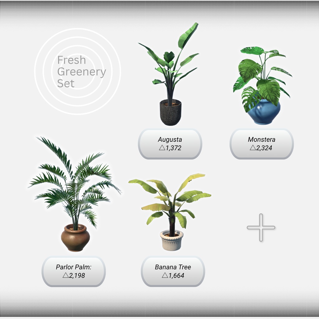 【Low-poly】Fresh Greenery Set