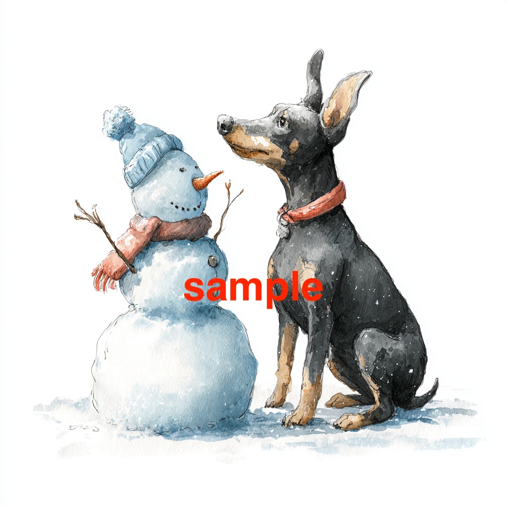 トイマンチェスターテリアのクリスマスクリップアート 10点セット(PNG・手描き風・AI生成)