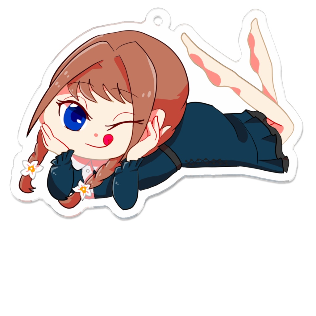 寝そべりアクリルキーホルダー