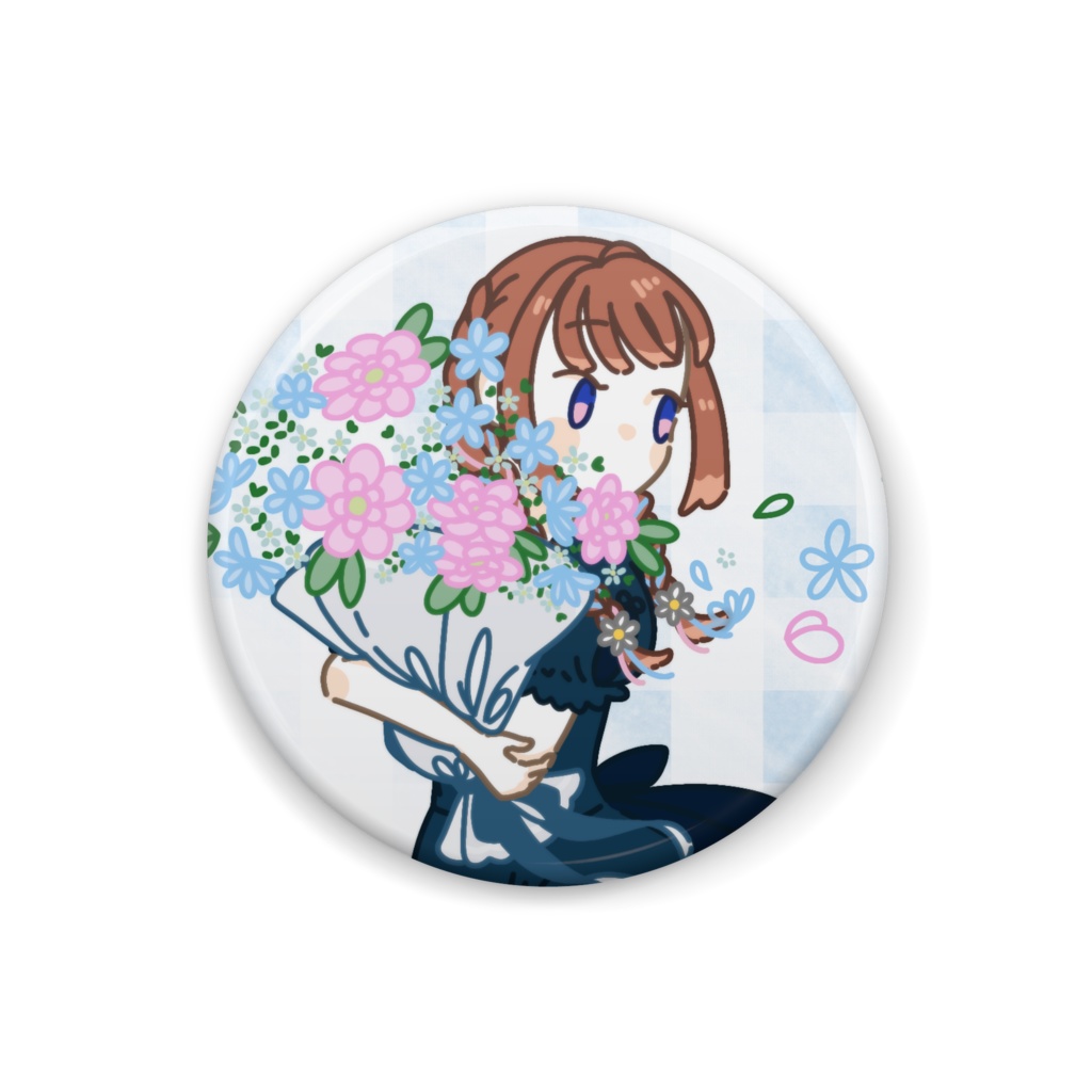 さよりん花束さんぽ缶バッジ