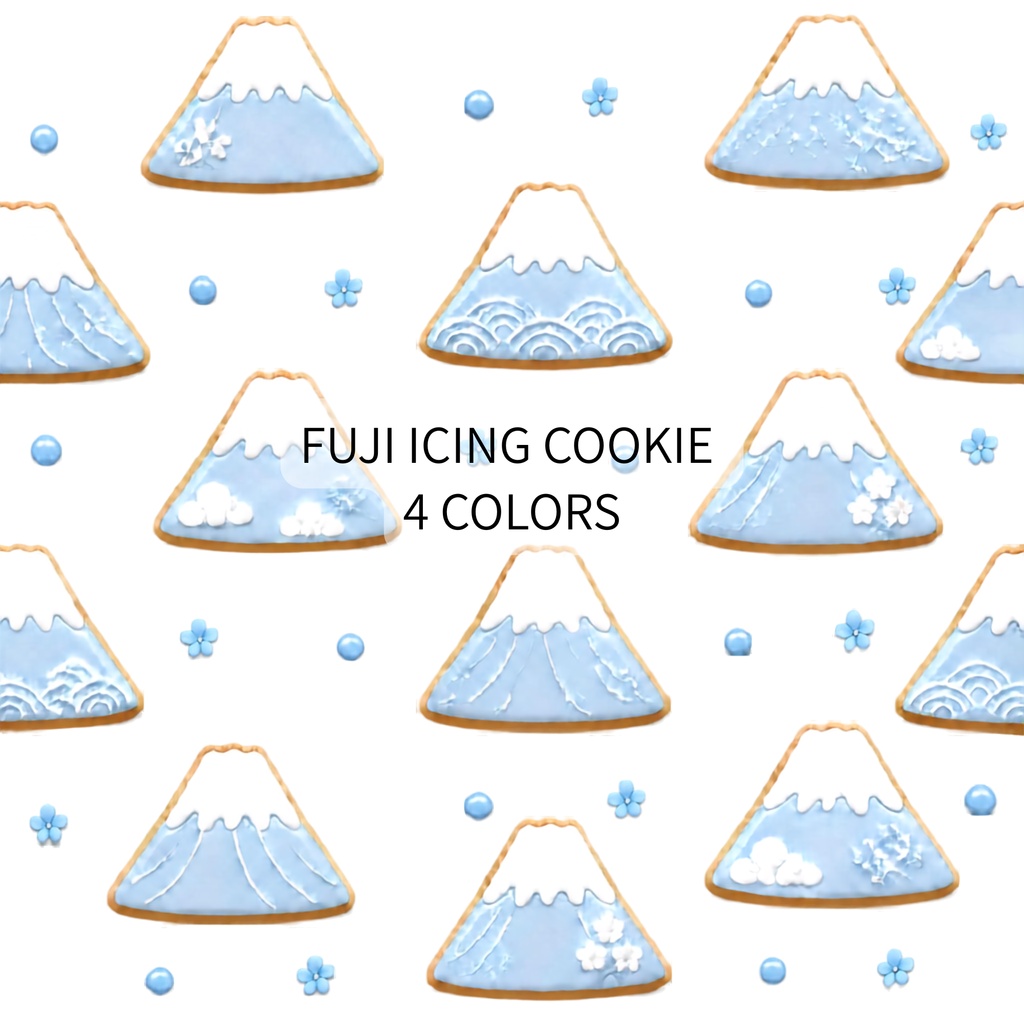 Fuji Icing Cookie｜富士山アイシングクッキー デジタル素材 4色セット