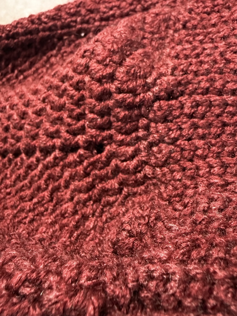 ゆったり可愛いシルエットの帽子 ダークレッド