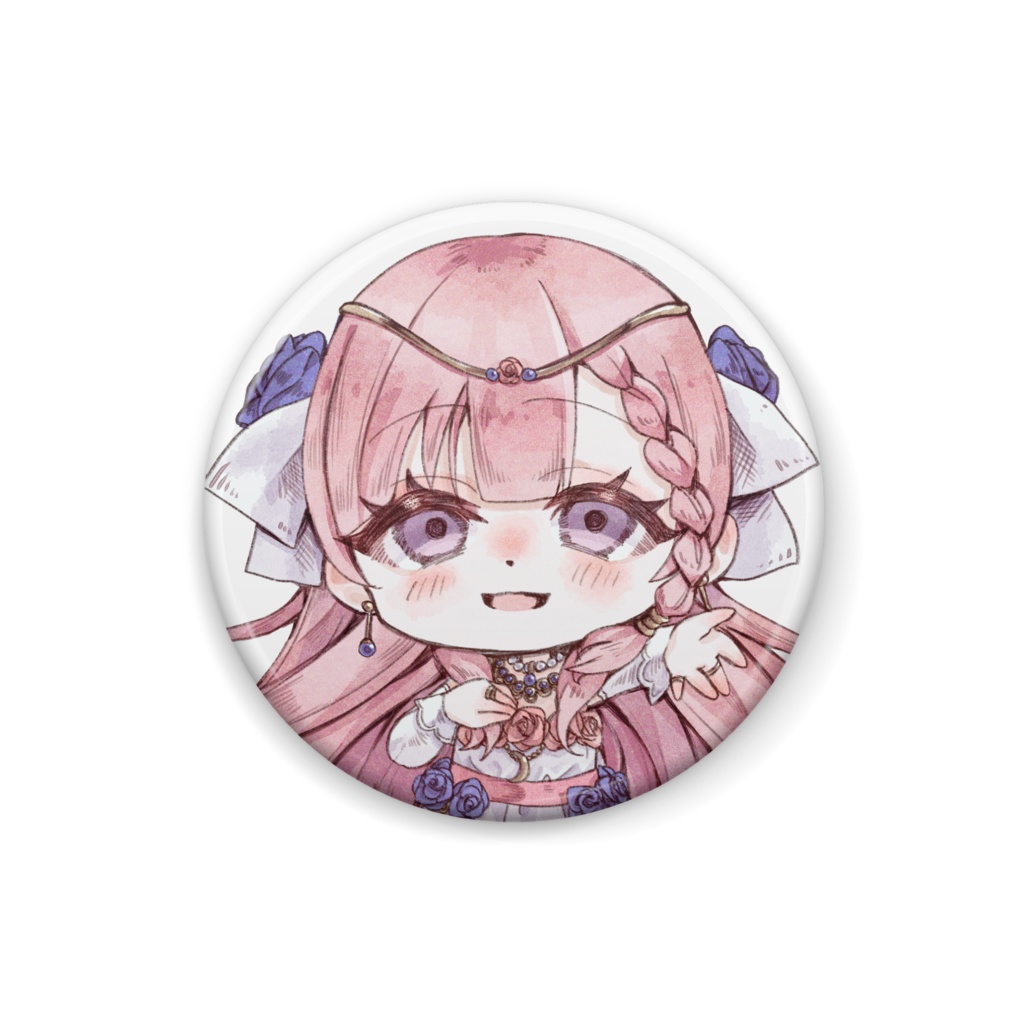 朝月るりかBlue Roseミニキャラ缶バッジ Chibi Rurika metal badge Blue Rose
