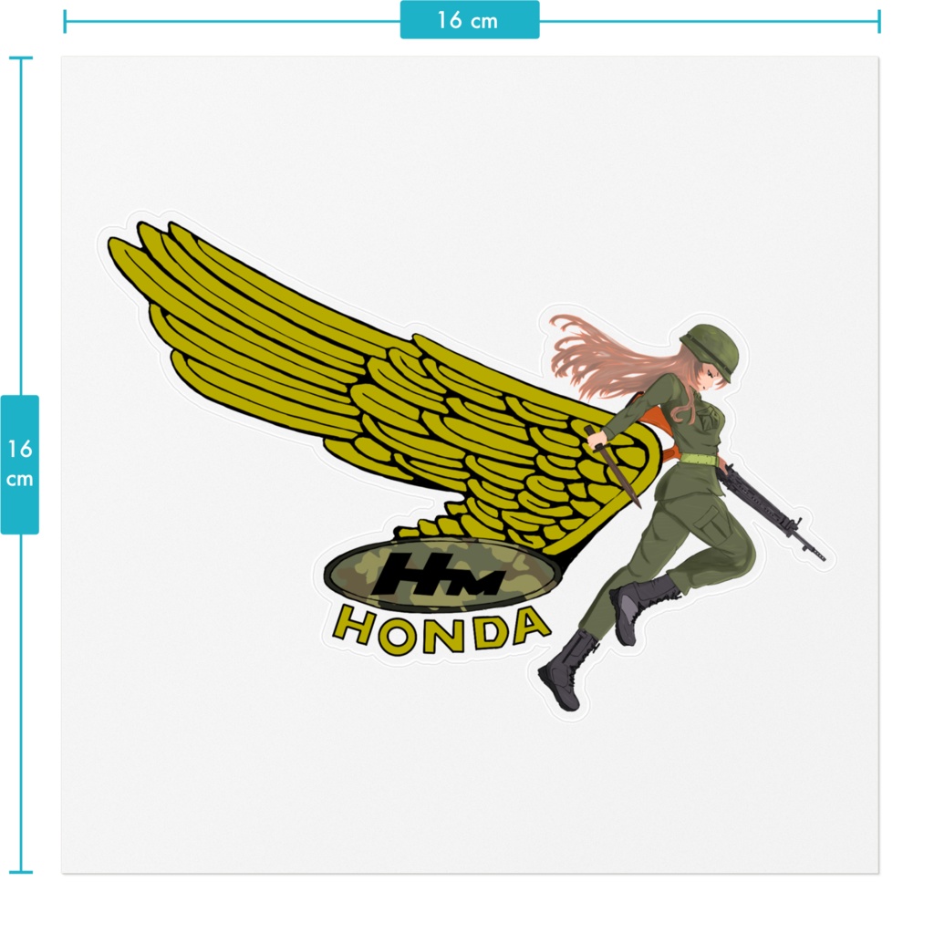 【ホンダ】バイクステッカー ミリタリー 右