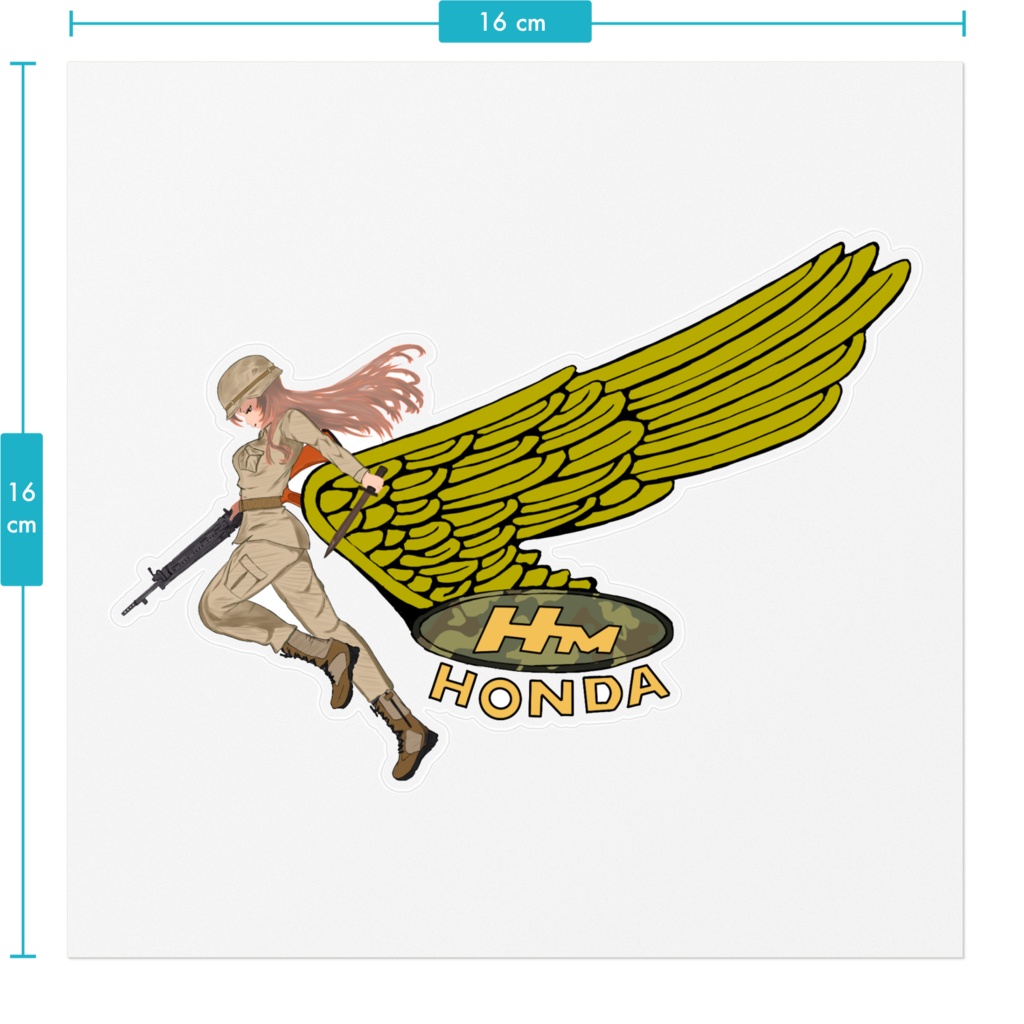 【ホンダ】バイクステッカー デザートミリタリー 左