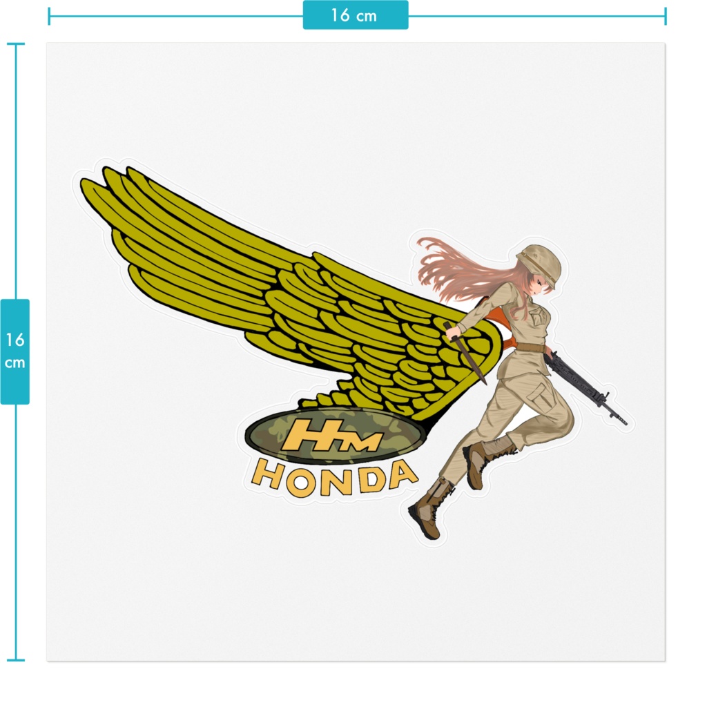 【ホンダ】バイクステッカー デザートミリタリー 右