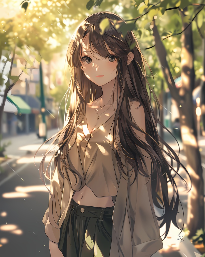 並木道の散歩