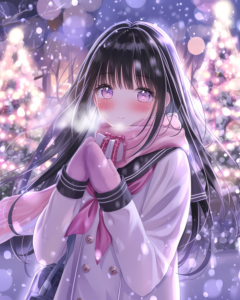  冬のクリスマスパーティーの少女