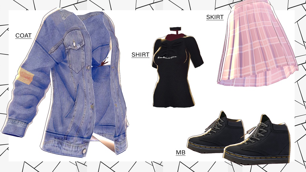 【Vroid】寧々・春装セット無料配布【電気人間】