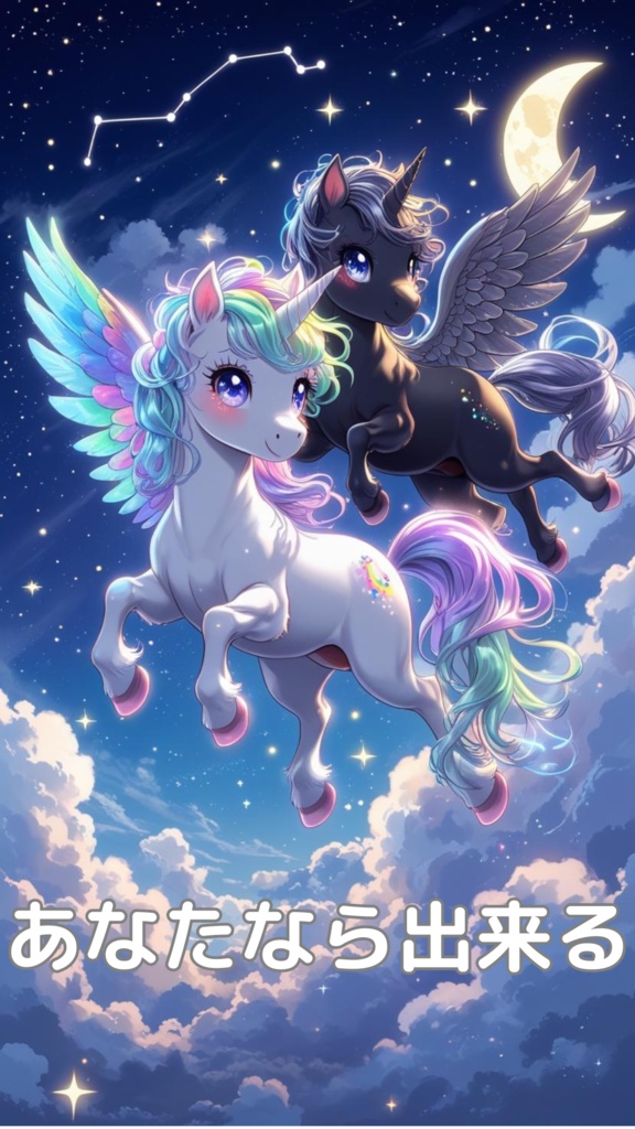 魔法のユニコーン壁紙セット(5枚)|セレナとルミナの優しいことば入りPDF