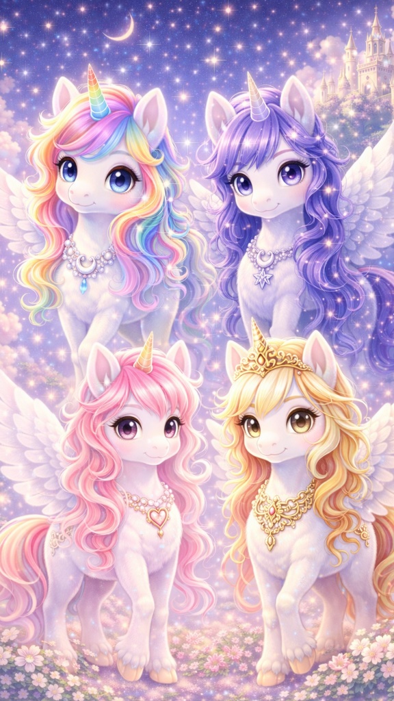 【魔法のユニコーン壁紙セット｜セレナ・ステラ・アモリア・レガリア】 ― Cloud9 Unicorn Collection ―