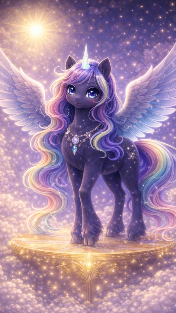 月夜のユニコーン・ルミナ|幻想スマホ壁紙3枚セット