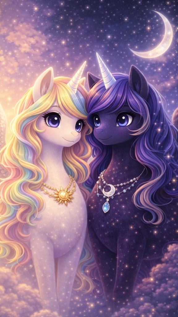 ユニコーン壁紙3枚セット｜光のセレナ＆闇のルミナ