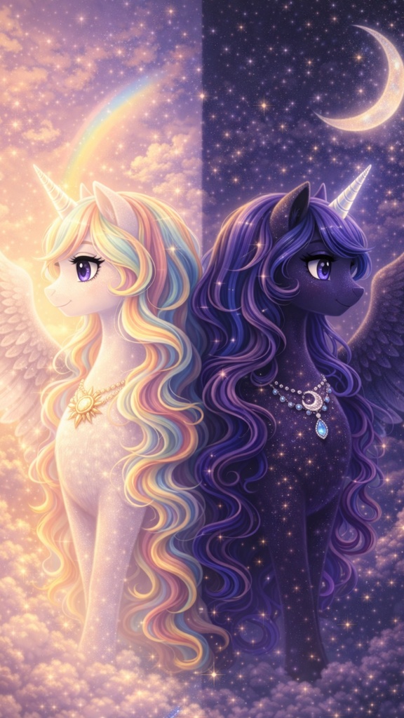 ユニコーン壁紙3枚セット|光のセレナ&闇のルミナ