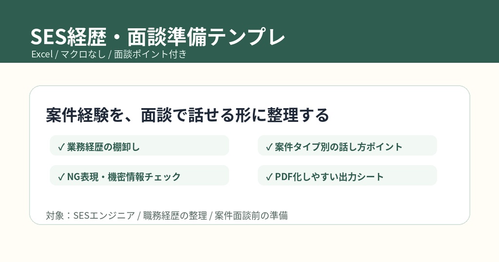 SES経歴・面談準備テンプレ
