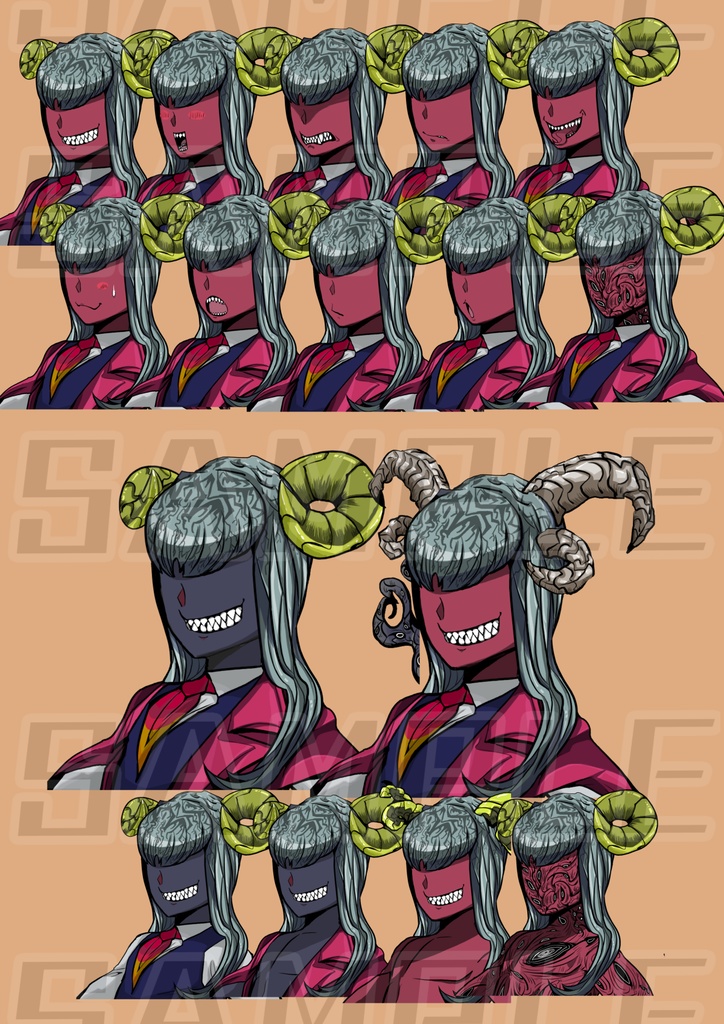 【立ち絵素材】角を持つもの【無料版あり】