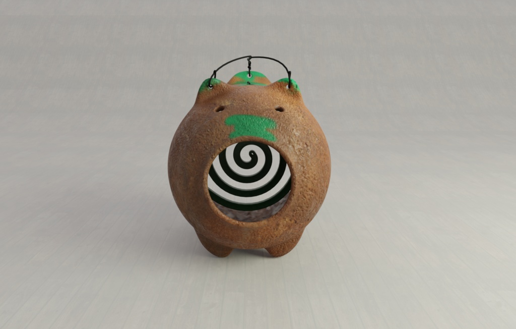 【3Dモデル】豚の蚊取り線香