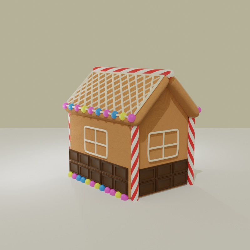 【3Dデザイン】ジンジャーブレッドハウス