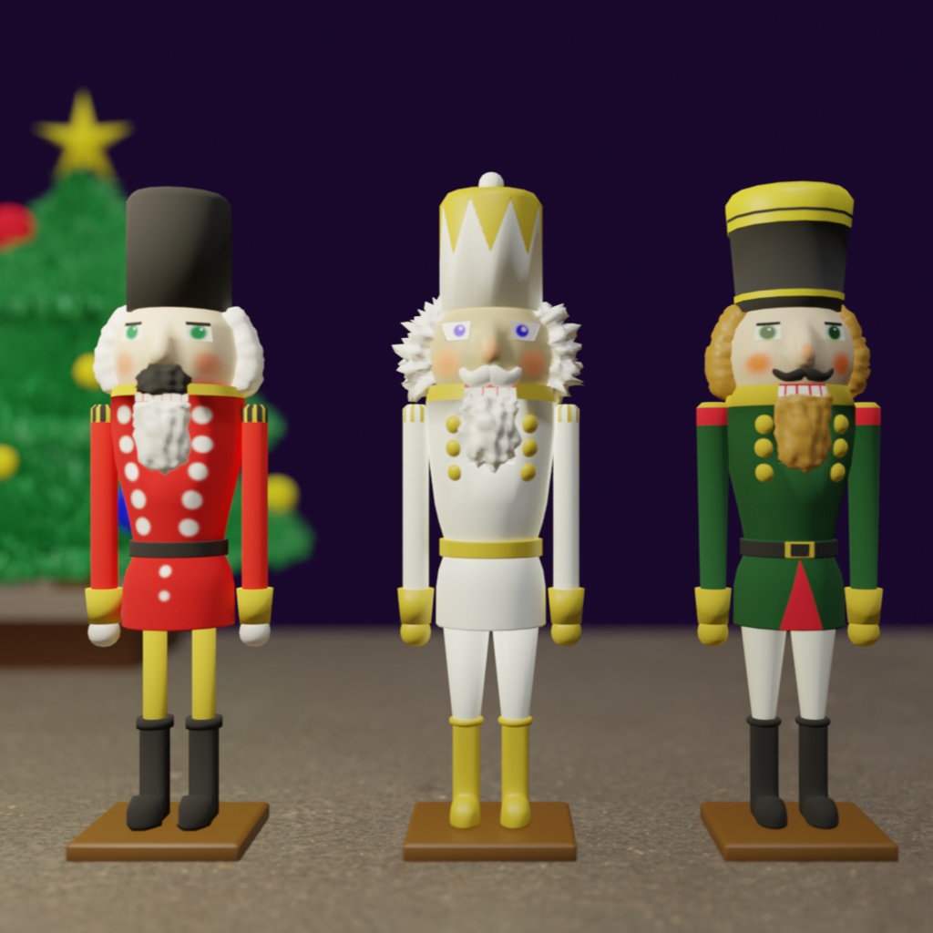 【3Dデザイン】くるみ割り人形 小物類