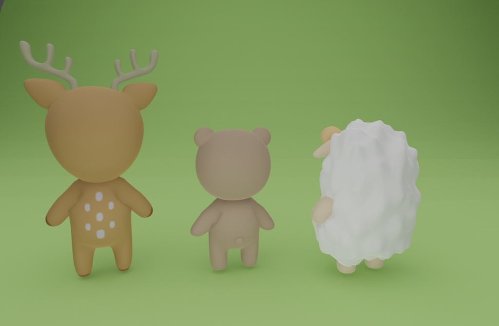 【3Dアバター】くま・ひつじ・しか