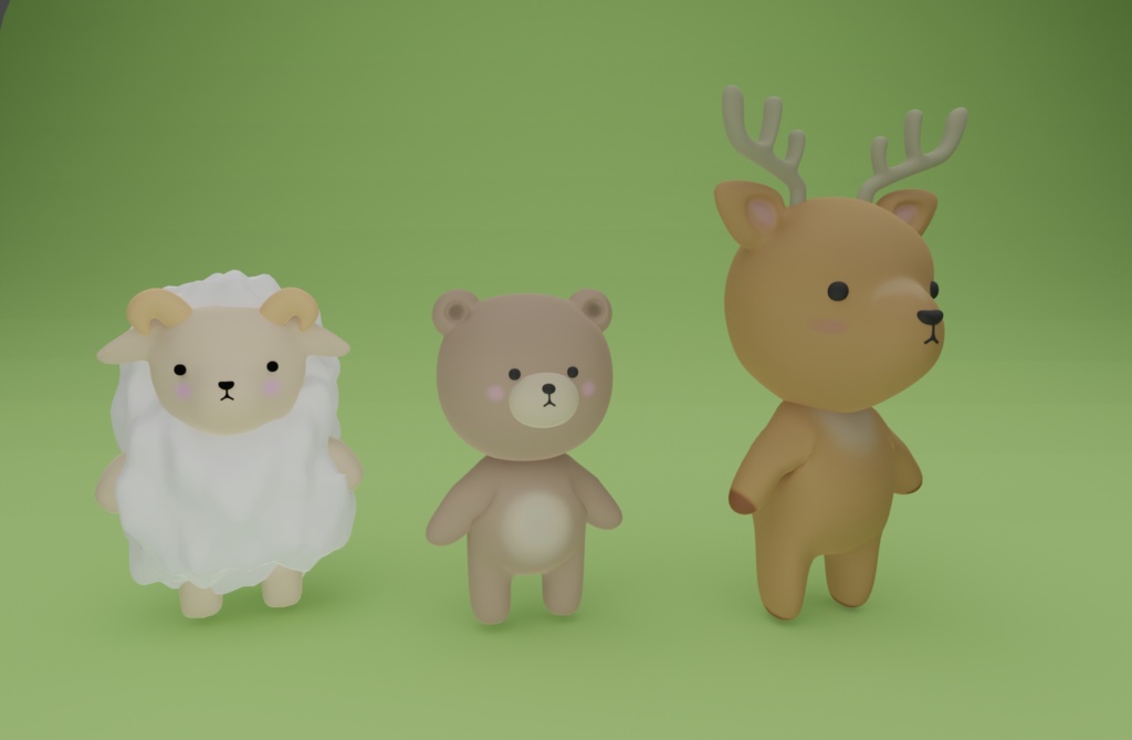【3Dアバター】くま・ひつじ・しか