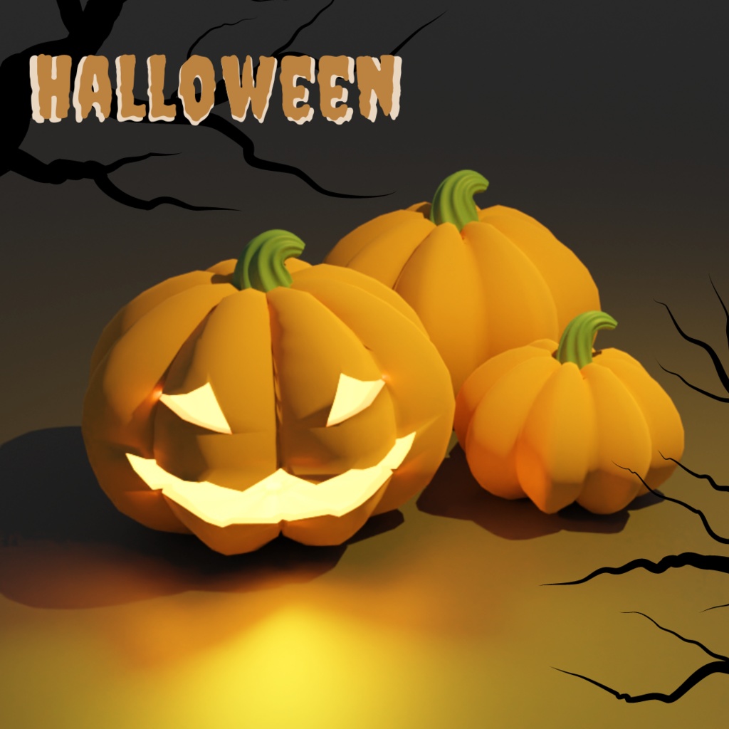 【3Dデザイン】ジャック・オー・ランタン ハロウィン小物