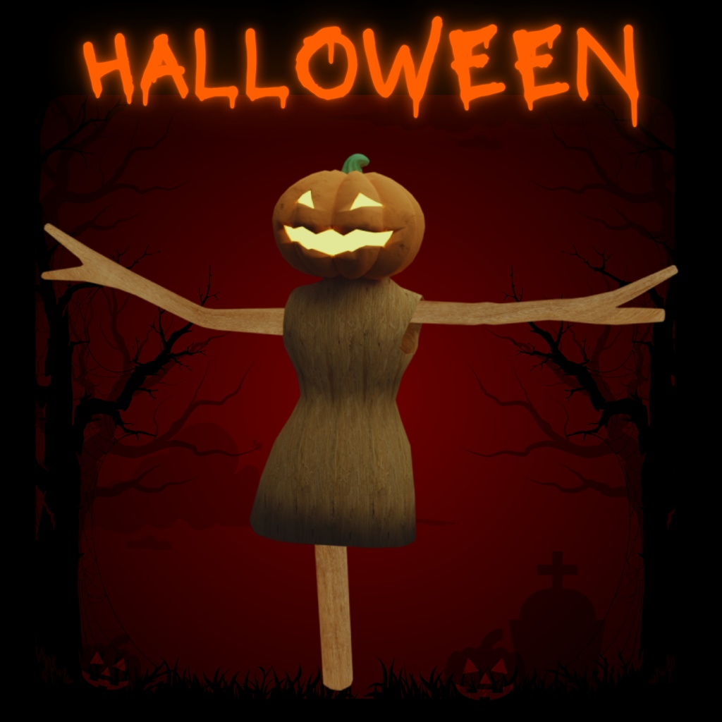 【3Dデザイン】ハロウィン かかし