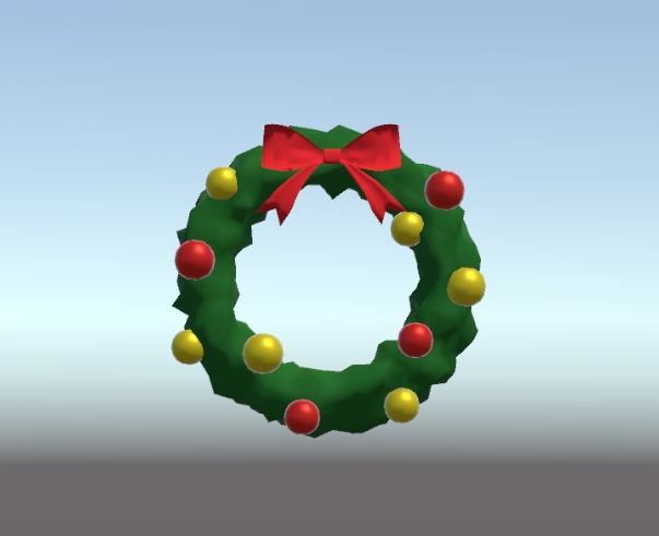 【3Dデザイン】クリスマスリース パターン1 小物