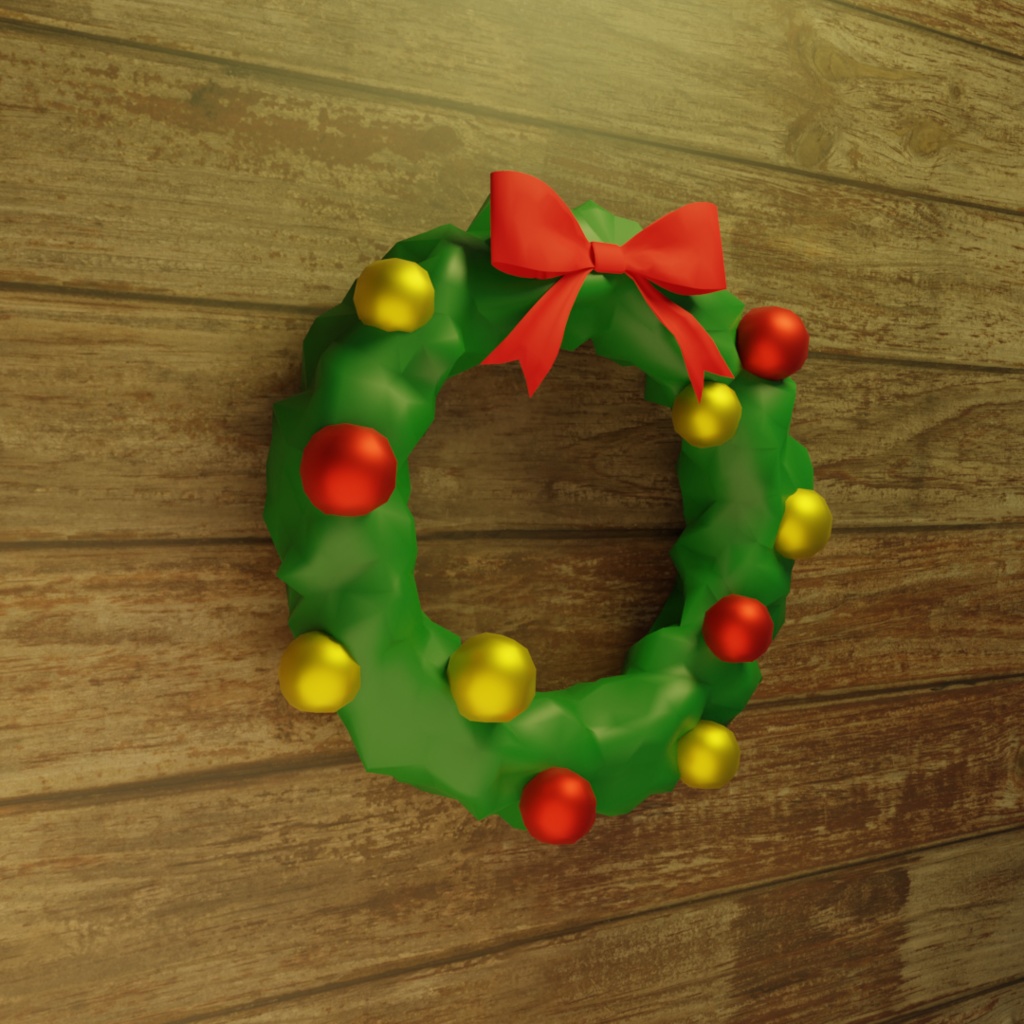 【3Dデザイン】クリスマスリース パターン1 小物